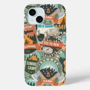 Vintage Travel Explorer Pattern iPhone 15 Case