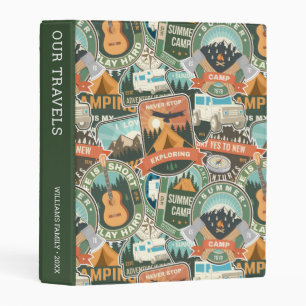 Vintage Travel Explorer Pattern Our Travels Mini Binder