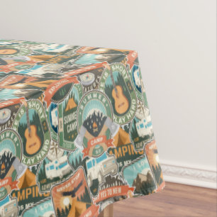 Vintage Travel Explorer Pattern Tablecloth