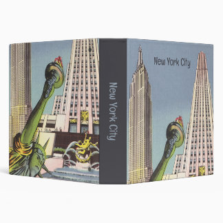 Vintage Travel, Famous New York City Landmarks 3 Ring Binder