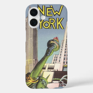 Vintage Travel, Famous New York City Landmarks iPhone 16 Case