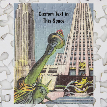 Vintage Travel  Famous New York City Landmarks Jigsaw Puzzle by YesterdayCafe at Zazzle