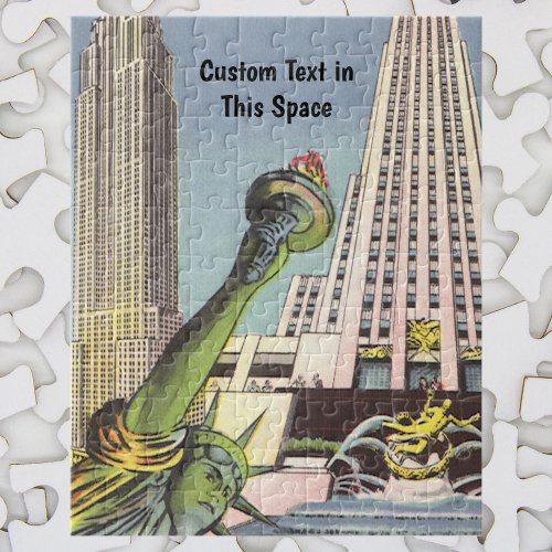 Vintage Travel Famous New York City Landmarks Jigsaw Puzzle