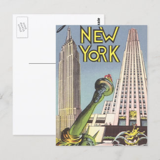 Vintage Travel, Famous New York City Landmarks Postcard