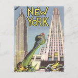 Vintage Travel, Famous New York City Landmarks Postcard