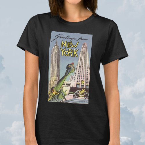 Vintage Travel Famous New York City Landmarks T_Shirt