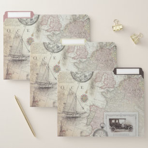 Vintage travel file folder