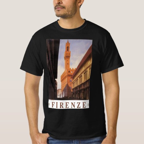 Vintage Travel Firenze Florence Palazzo Vecchio T_Shirt