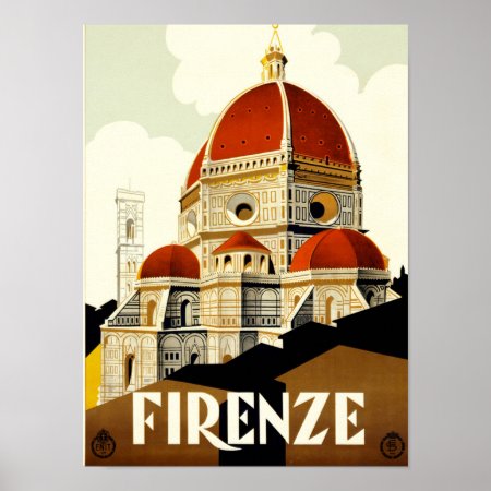 Vintage Travel Firenze Italy Print