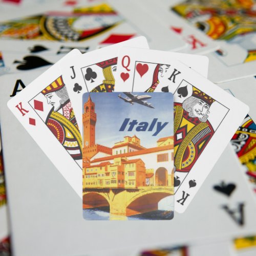Vintage Travel Florence Firenze Italy Bridge River Playing Cards