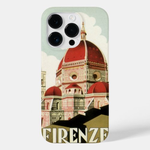 Vintage Travel Florence Firenze Italy Church Duomo Case_Mate iPhone 14 Pro Case