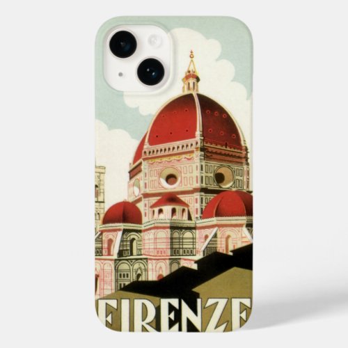 Vintage Travel Florence Firenze Italy Church Duomo Case_Mate iPhone 14 Case