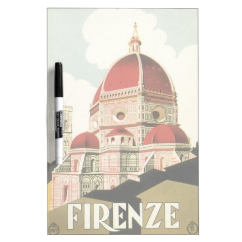 Vintage Travel Florence Firenze Italy Church Duomo Dry Erase Board