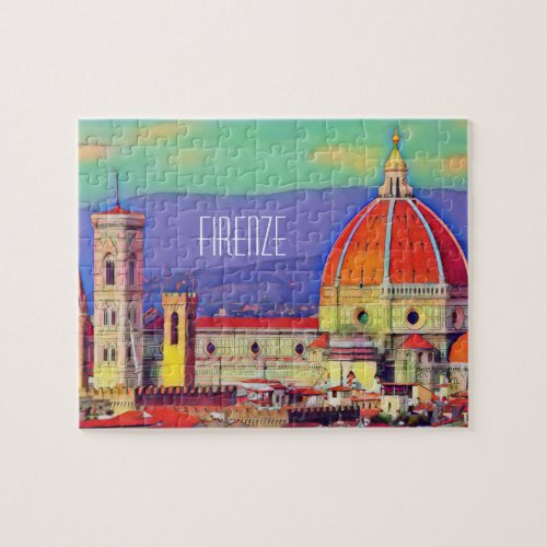 Vintage Travel Florence Firenze Italy Church Duomo Jigsaw Puzzle
