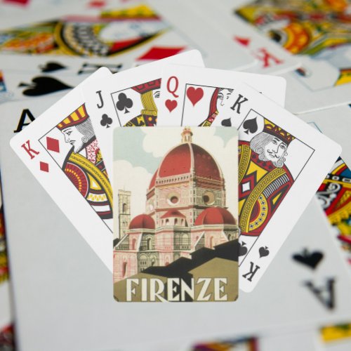 Vintage Travel Florence Firenze Italy Church Duomo Playing Cards