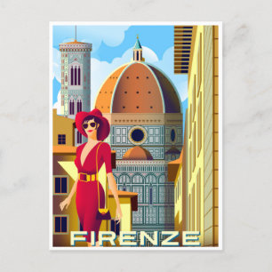 Vintage Travel Florence Firenze Italy Church Duomo Postcard