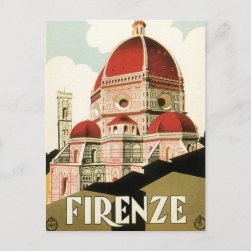 Vintage Travel Florence Firenze Italy Church Duomo Postcard