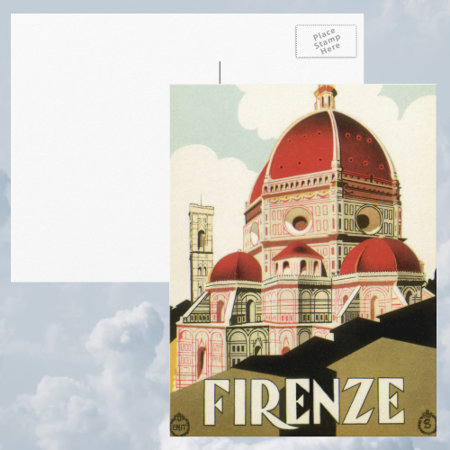 Vintage Travel Florence Firenze Italy Church Duomo Postcard