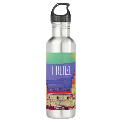 Vintage Travel Florence Firenze Italy Church Duomo Stainless Steel Water Bottle
