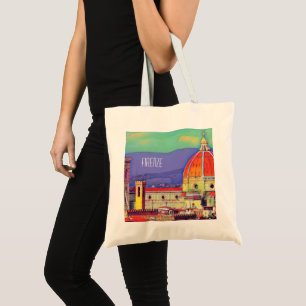 Vintage Travel Florence Firenze Italy Church Duomo Tote Bag