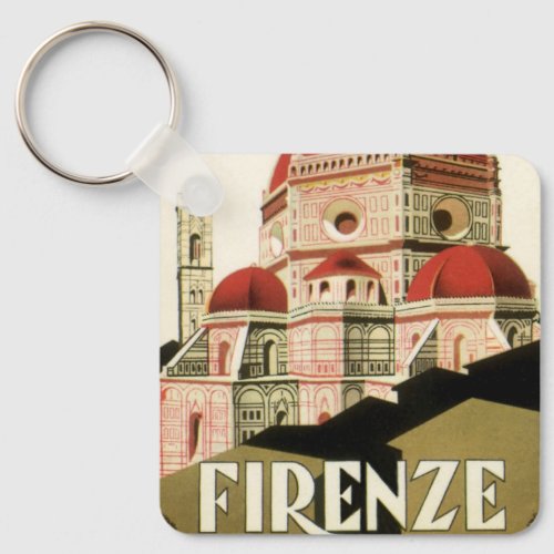 Vintage Travel Florence Firenze Italy Church Keychain
