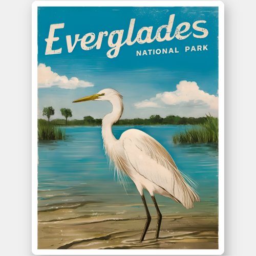 Vintage Travel Florida Everglades Nature Wildlife Sticker