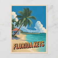 Vintage Travel Florida Keys Beach Seaside Scenic