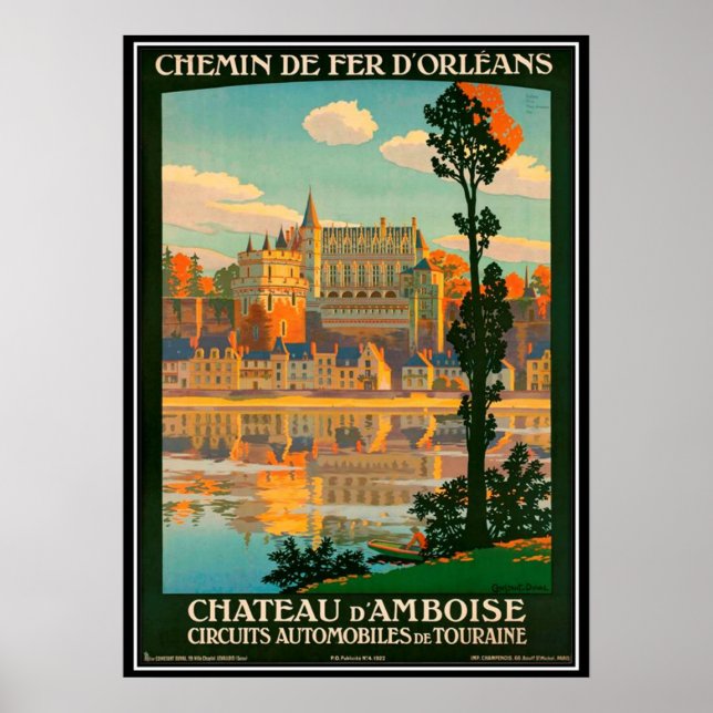 Vintage travel France,  Amboise Castle - Poster (Front)