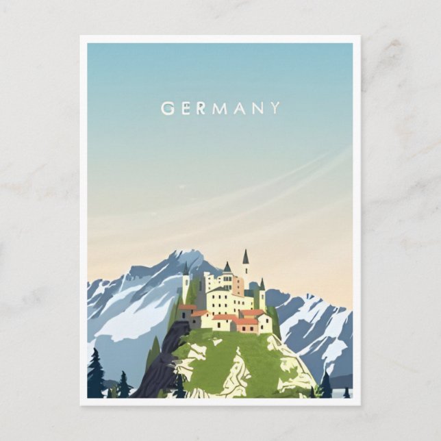 Vintage Travel Frankfurt Skyline Germany Vintage Postcard (Front)