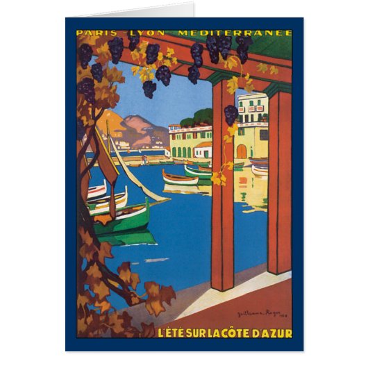 Vintage Travel, French Riviera Mediterranean Sea (Front)