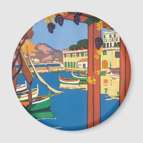 Vintage Travel French Riviera Mediterranean Sea Magnet