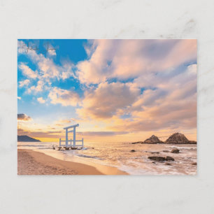 vintage travel Fukuoka Japan city vacation Postcard