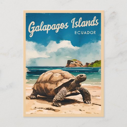 Vintage Travel Galapagos Islands Ecuador Retro Postcard