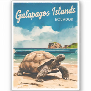 Vintage Travel Galapagos Islands Ecuador Retro Sticker