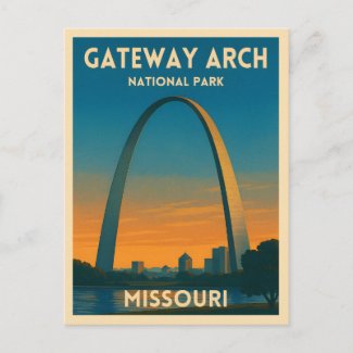 Vintage Travel Gateway Arch National Park Missouri