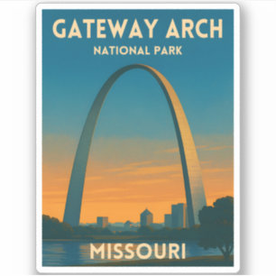 Vintage Travel Gateway Arch National Park Missouri Sticker