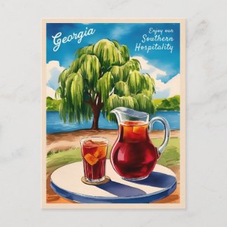 Vintage Travel Georgia Southern Retro Scenic
