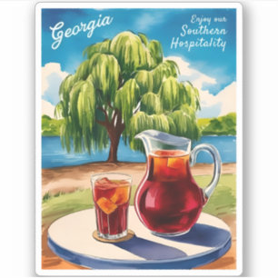 Vintage Travel Georgia Southern Retro Scenic Sticker