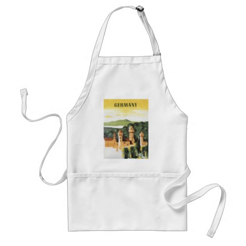 Vintage Travel German Castle Bavaria Germany Adult Apron