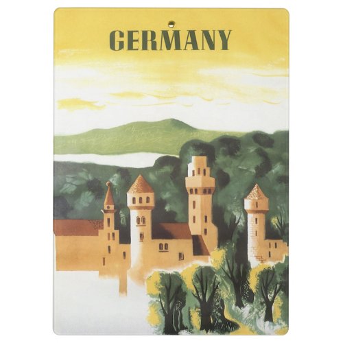 Vintage Travel German Castle Bavaria Germany Clipboard