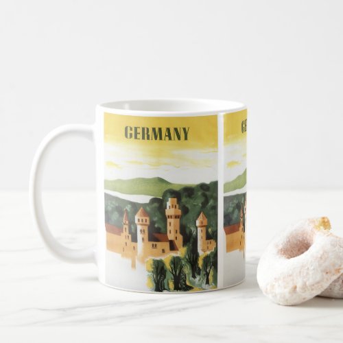Vintage Travel German Castle Bavaria Germany Coffee Mug