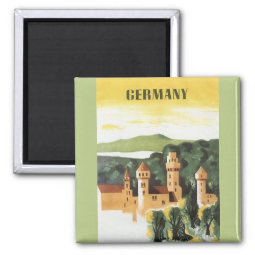 Vintage Travel German Castle Bavaria Germany Magnet