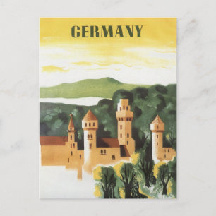 Vintage Travel, German Castle, Bavaria Germany Postcard