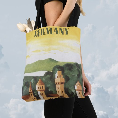 Vintage Travel German Castle Bavaria Germany Tote Bag