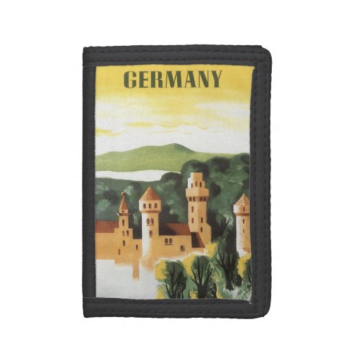 Vintage Travel German Castle Bavaria Germany Tri_fold Wallet