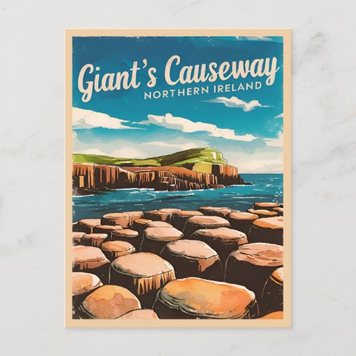 Vintage Travel Giants Causeway Northern Ireland Postcard