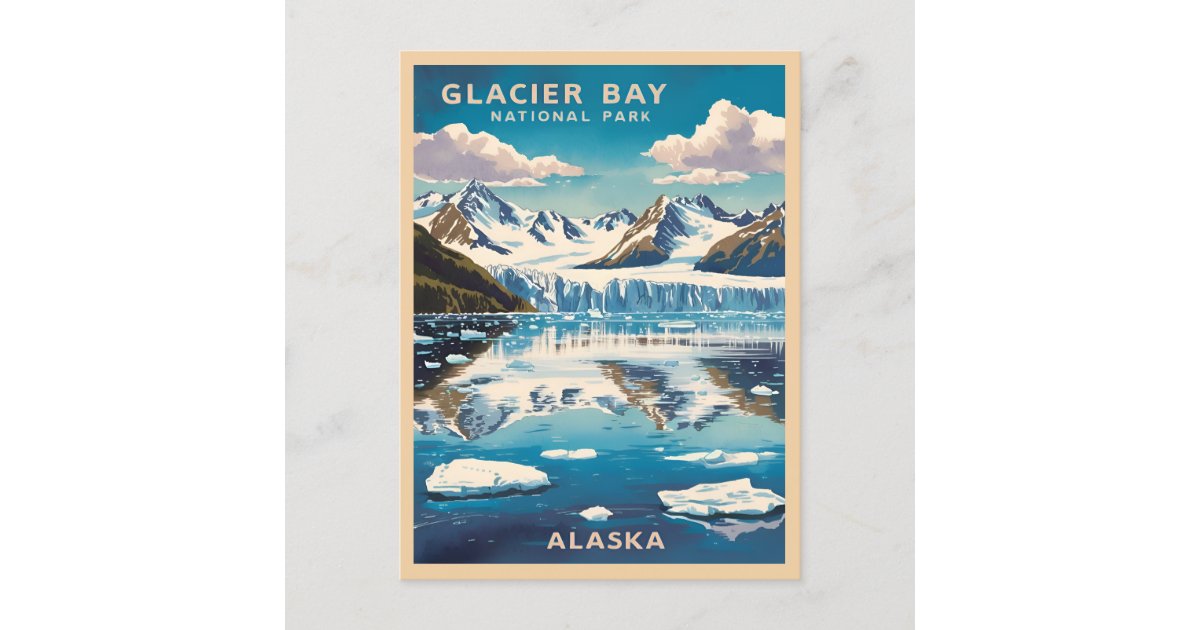 Vintage Travel Glacier Bay National Park Alaska Postcard | Zazzle