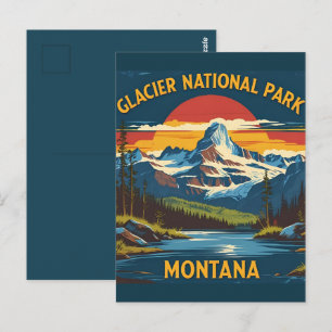 Vintage Travel Glacier National Park Montana Postcard