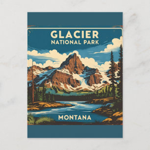 Vintage Travel Glacier National Park Montana Postcard