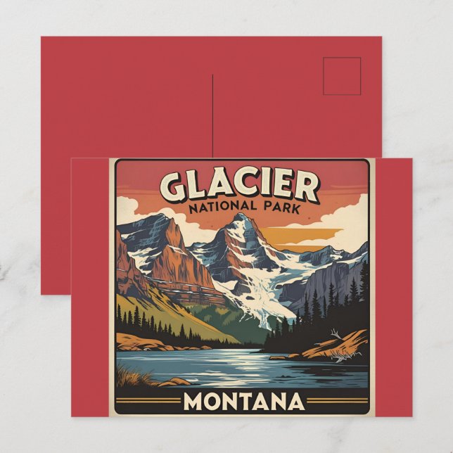 Vintage Travel Glacier National Park Montana Postcard (Front/Back)